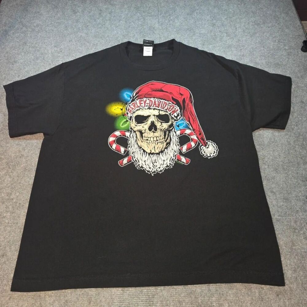 Harley-Davidson Tampa Bay Santa Skull Christmas Graphic T-Shirt Men’s XL 2023